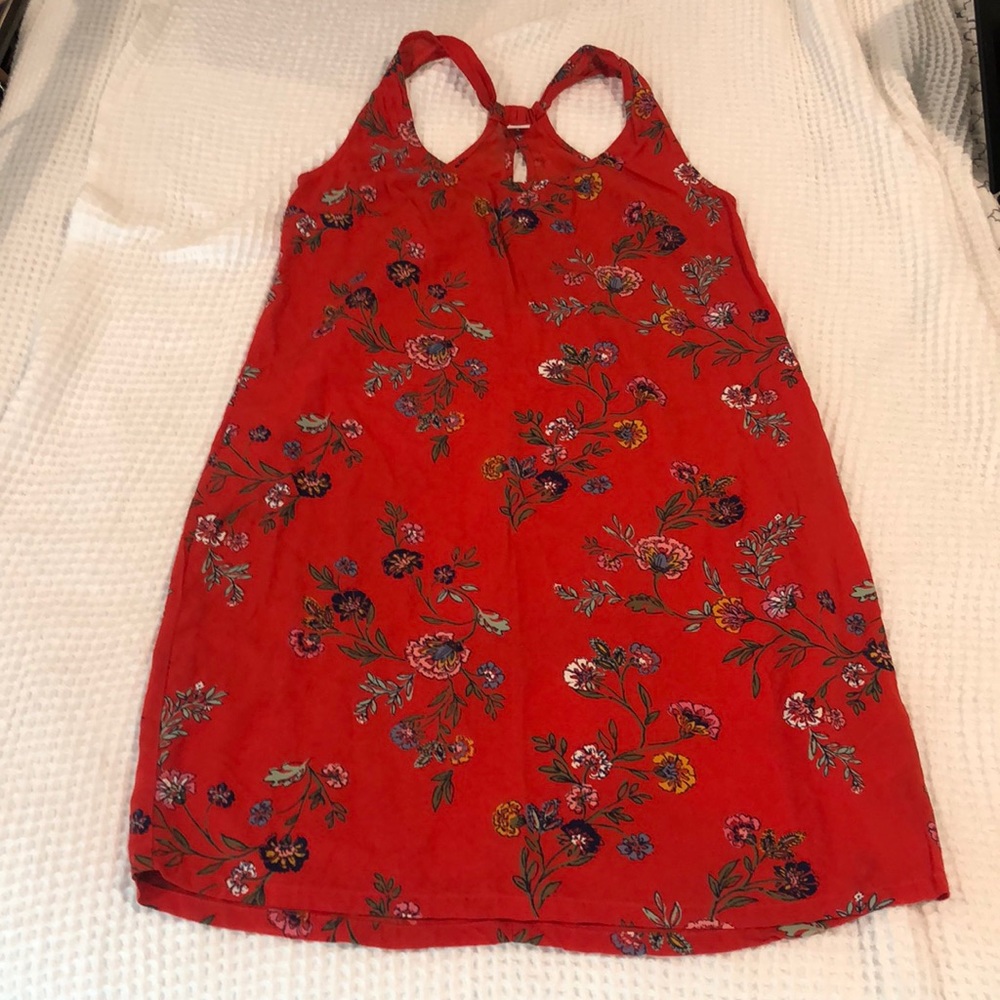Old Navy Red Floral Racerback Dress